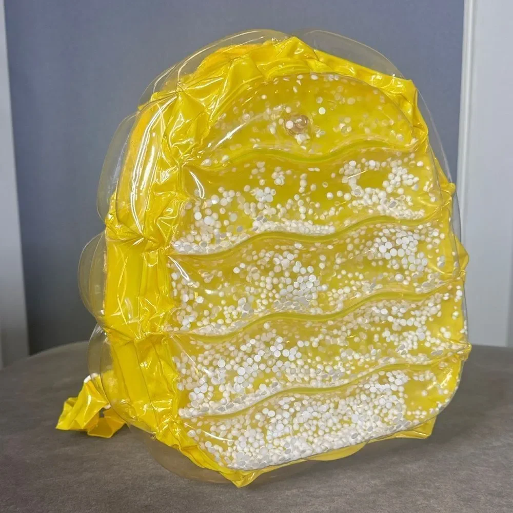 Yellow Inflatable 90’s Retro Bubble BackPack Foam Ball One Size VINTAGE